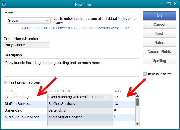 Chapter 2: how your clients use quickbooks part 1 GROUP ITEMS If you often enter the same group of items when you record a sale, you can setup items in groups.