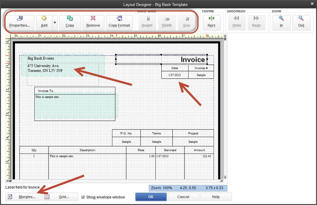 Chapter 2: how your clients use quickbooks part 1 LAYOUT DESIGNER The Layout Designer is used to position the fields on the form.