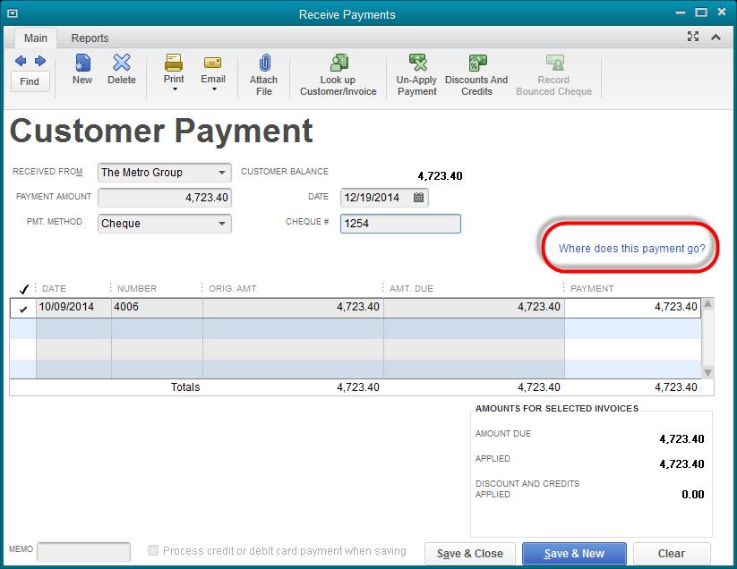 Chapter 2: how your clients use quickbooks part 1 RECEIVING CUSTOMER PAYMENTS Customer payments are recorded using the Receive Payments window.