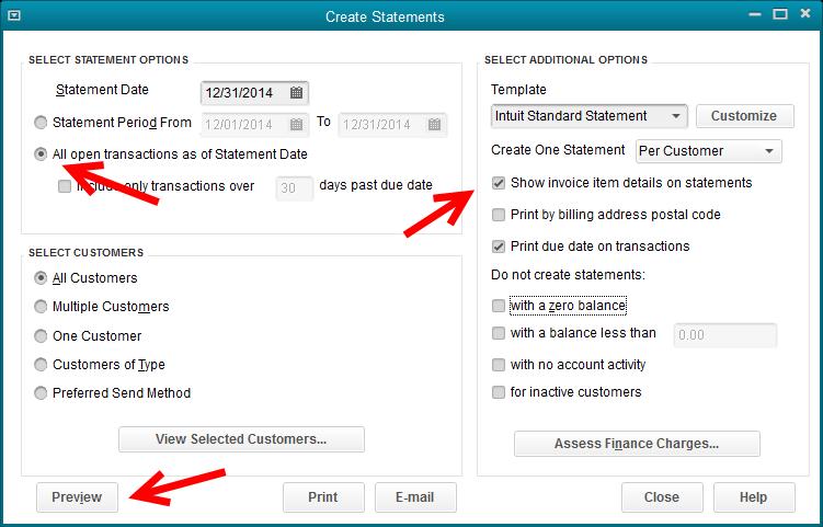 Chapter 2: how your clients use quickbooks part 1 CUSTOMER STATEMENTS QuickBooks has a feature to create statements for your customers.