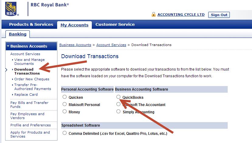 into your bank s website. e.g., for the Royal Bank, visit www.royalbank.com. 1.