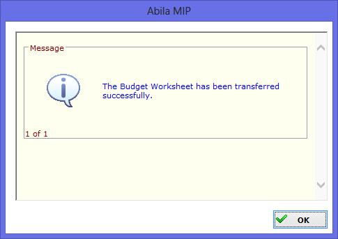 The budget transfer wizard will create one document for each month in the worksheet and increment this number.