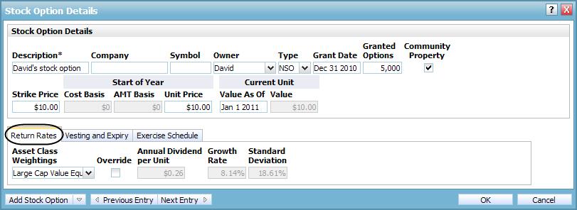 Entering equity compensation Entering stock options (Level 2) The Equity Compensation module is only available in Level 2 Plans that use the Detailed Tax method.