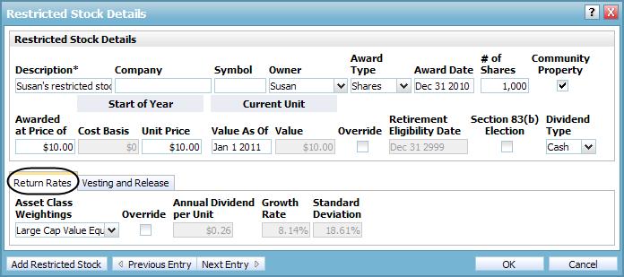 Entering restricted stock awards (Level 2) The term restricted stock refers to the awarding of actual stock or shares in a company as opposed to the right to buy stock in the future.