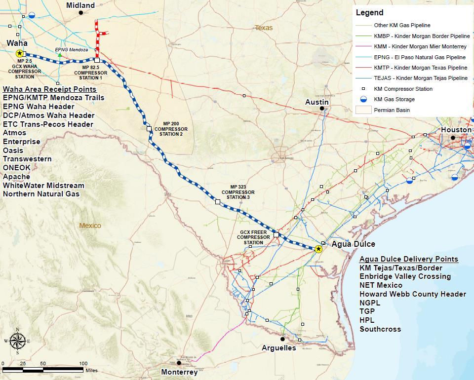 Natural Gas Pipelines Project Highlight: Gulf Coast Express (GCX) Joint Venture Project Satisfying Multiple Growth Drivers Project Scope Project Overview Mainline: 82 miles of 36 pipeline and 365