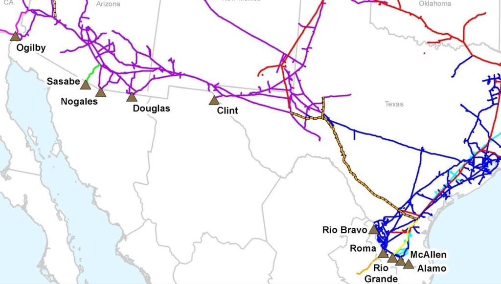 Natural Gas Pipelines Growth Driver: Exports Mexico Kinder Morgan Delivers ~71% of U.S. Exports to Mexico (2017 YTD through October) Mexico Natural Gas Market U.S. Exports to Mexico are expected to grow by ~2 Bcfd to 6.
