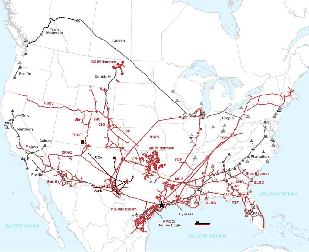 Unparalleled Asset Footprint One of the Largest Energy Infrastructure Companies in North America Natural Gas Pipelines Largest natural gas transmission network in North America Own or operate ~70,000