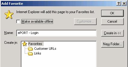 browser. This opens the Add Favorite dialog box. 3.