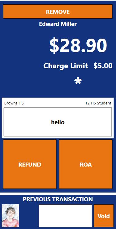 Receive Funds on Account. Press the ROA button to add funds to the account. Either by Cash or Check 2.
