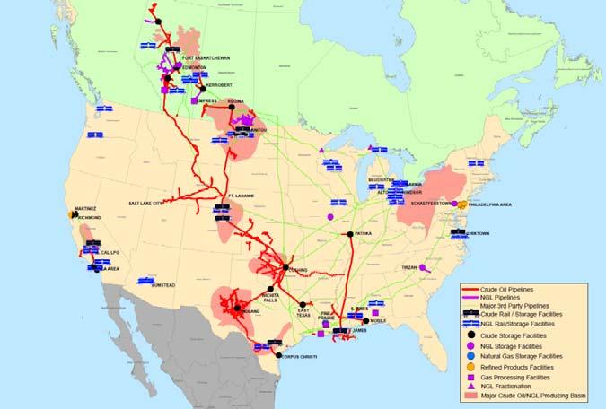 segregation, import and export access Ability to address periodic physical bottlenecks and market disruptions Permian Mid West Canada Rockies
