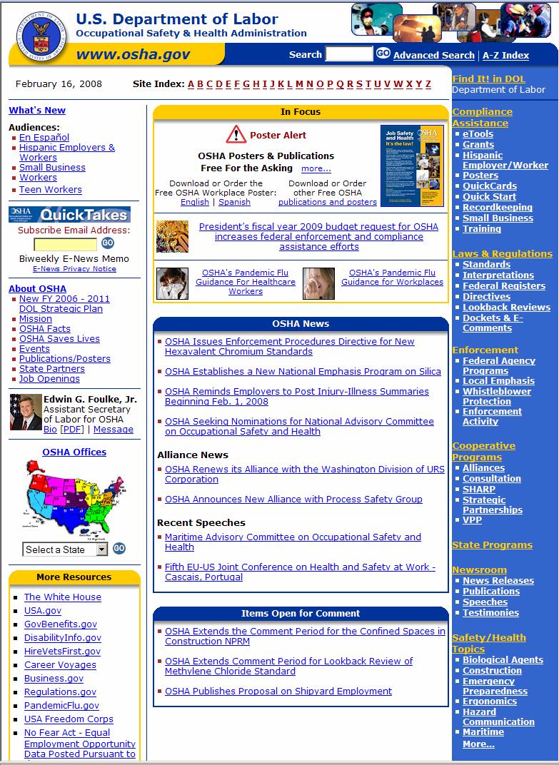 OSHA Web Site (www.osha.