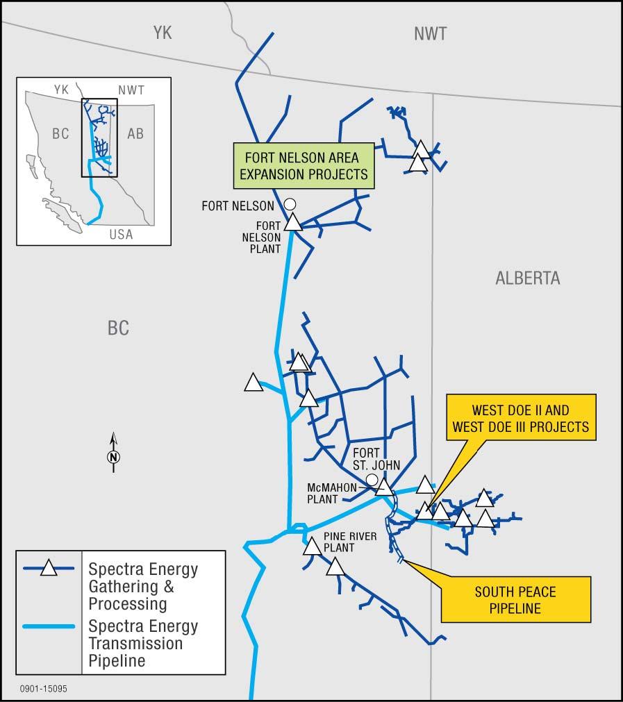 Natural Gas Gathering & Processing Expansion Projects Projects in Execution West Doe II West Doe III South Peace Pipeline In Service 2009 2009 2009 South Peace and West Doe projects required for