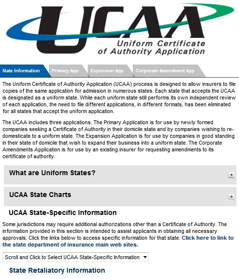 UCAA Expansion Insurer The State Information tab on the UCAA website includes the State-Specific Requirements.