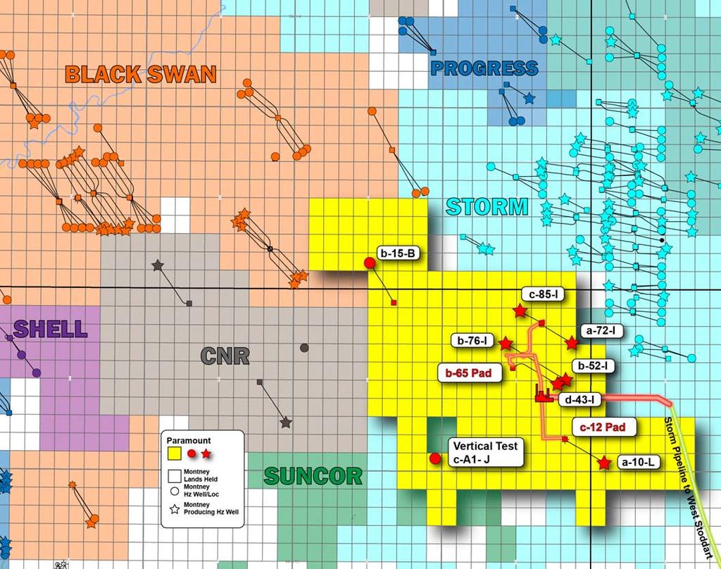 Birch Montney shale play (50% WI) ~ 60 sections (~ 30 net) Montney rights Seven Hz Montney wells drilled to date NGL