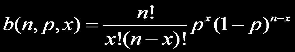 The shape of the binomial distribution is determined by the values of n and p.