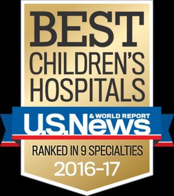 The following table summarizes the Clinic s national rankings by pediatric specialty: 2016-17 U.S. NEWS & WORLD REPORT RANKINGS Pediatric Ranking by Specialty Gastroenterology & GI Surgery.