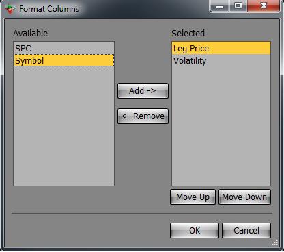 Format Leg Columns Dialog Box: The leg row columns are now configurable, so we ve added a dedicated Format Columns dialog