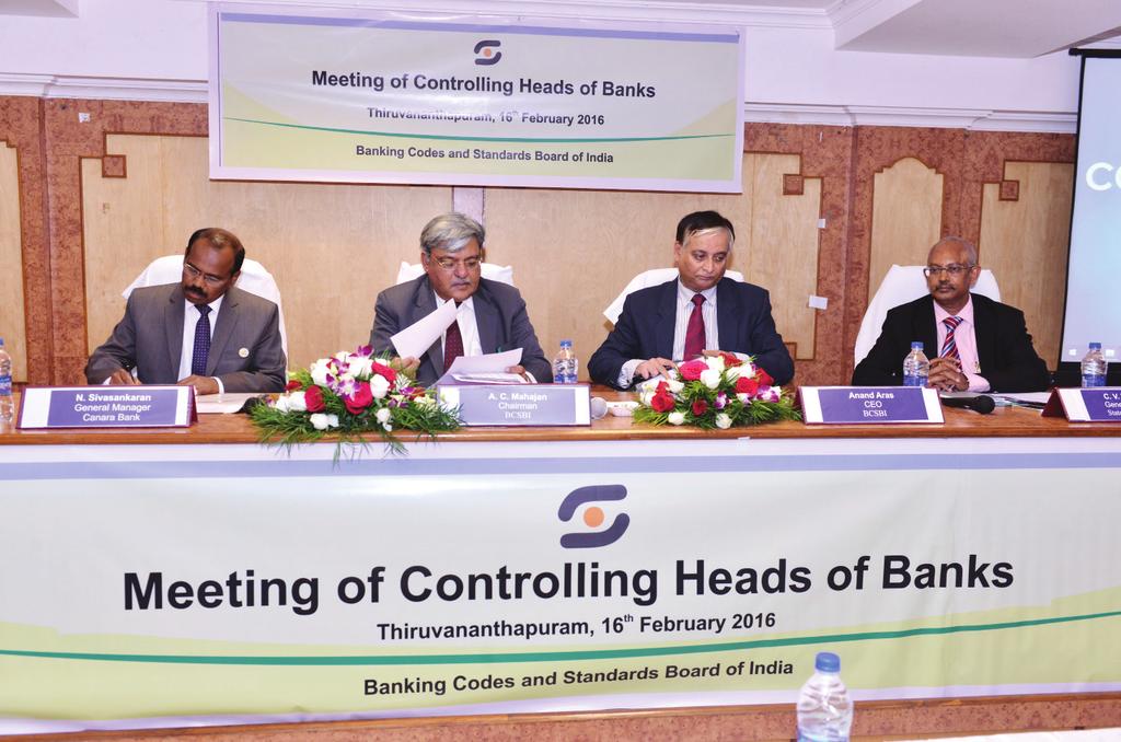 Banking Codes and Standards Board of India Seen from left are Shri N Sivasankaran, GM, Canara Bank, Shri A C