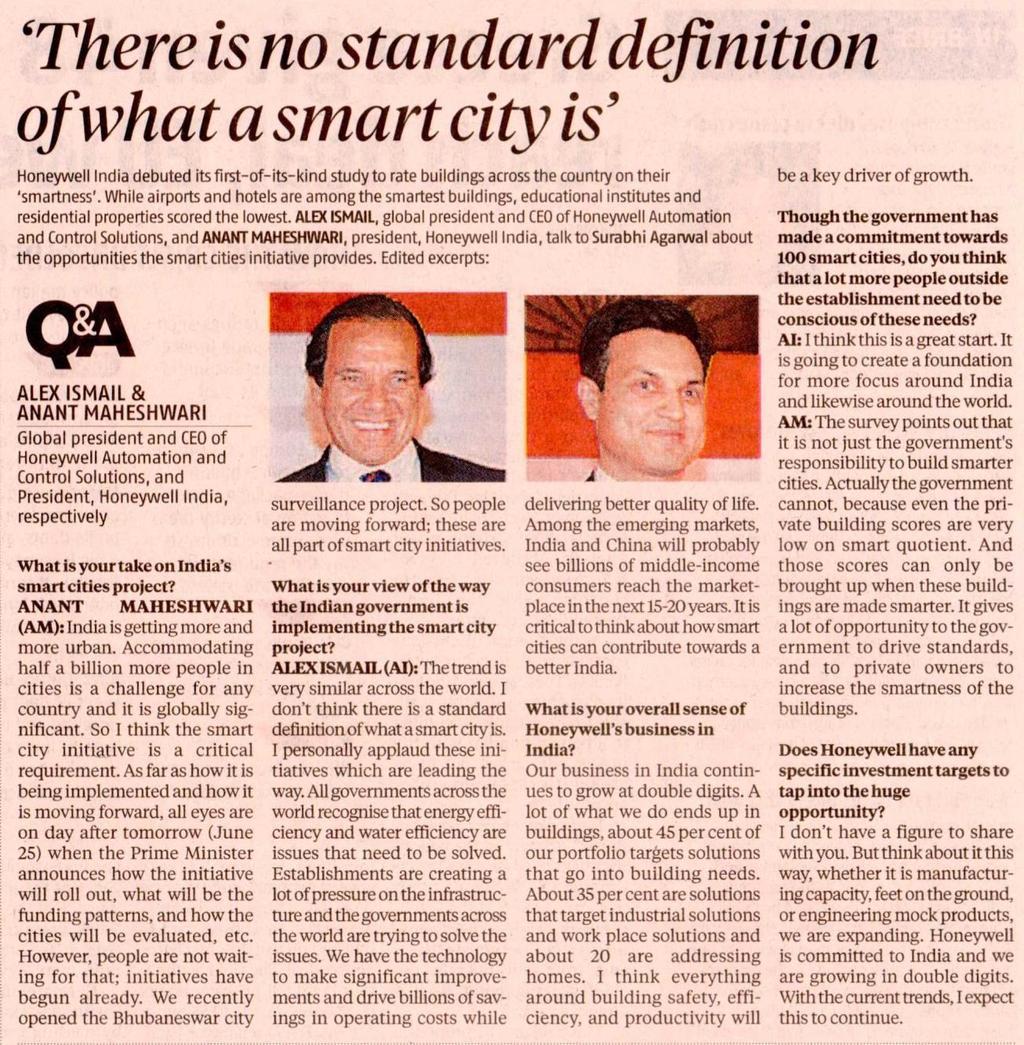 Headline: There is no standard definition of what a smart city is Publication: Business Standard About The Publication: Business Standard is one of India s leading financial dailies.