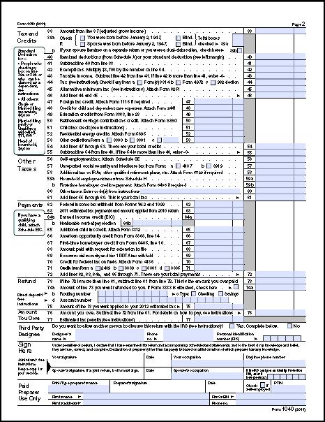 FORM 1040 page 2