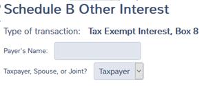 Quick File Summary/Print view (line 8) Taxpayer profile (if set up) Form search