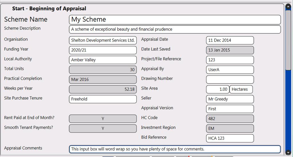5.1 Basic Scheme Information Read-only data has a grey background. These may indicate outputs or that the user does not have permission to edit the data.
