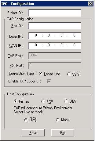 Configuring TAP Software windows version 1.1.5 & Linux Version 7.0.