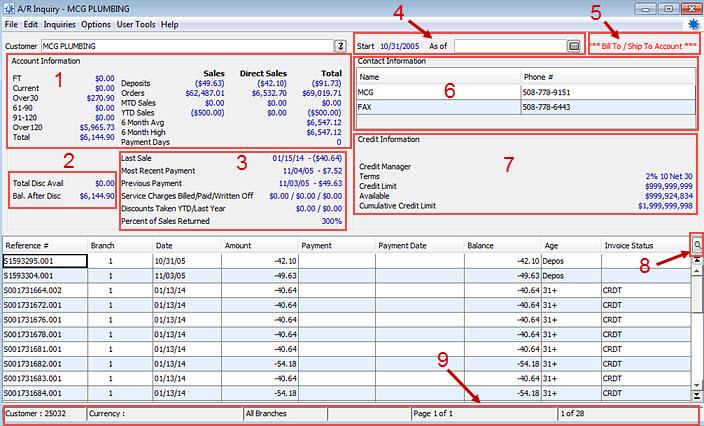 Rel. 9.0.3 Solar Eclipse Accounts Receivable A/R Inquiry Window Attributes Use the A/R Inquiry to manage your receivables.