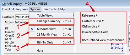 A/R Inquiry Window Attributes Rel. 9.0.3 7. Credit Information - Any credit manager, terms, and credit limits on the account and the current state of them.