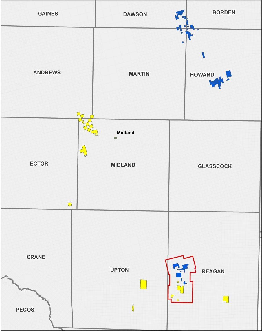 COMBINED ACQUISITIONS Acquisitions include Big Star (primarily Howard County) and Western Reagan County AMI 12,951 core net surface acres delineated for Spraberry/Wolfcamp development (1)