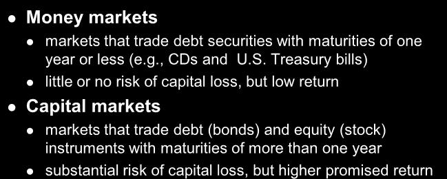 securities with maturities of one year or less (e.g., CDs and U.S.
