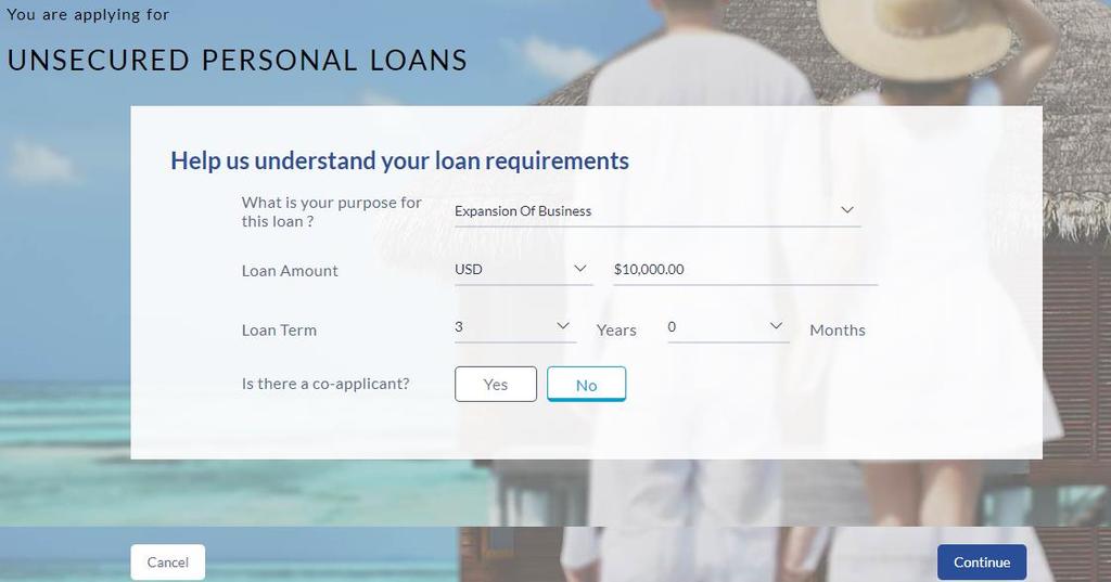 3.3 Loan Requirements Field Help us understand your loan requirements What is your purpose for this loan?