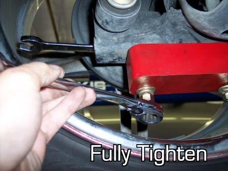 bolts. 6) Make sure to fully tighten the 4 bolts.