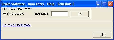2007 DRAKE SOFTWARE Basics 23 The RIA Form/Line Finder can be accessed through Screen Help to locate information on the most commonly used data-entry screens.