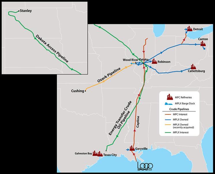 MPLX - Recently Announced Pipeline Acquisitions Extending the Footprint of the L&S Segment Ozark Bakken Pipeline Pipeline Acquisition $500 MM investment ~9.