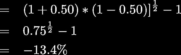 Geometric Mean Return Formula for Geometric Mean for a sample of T portfolio return