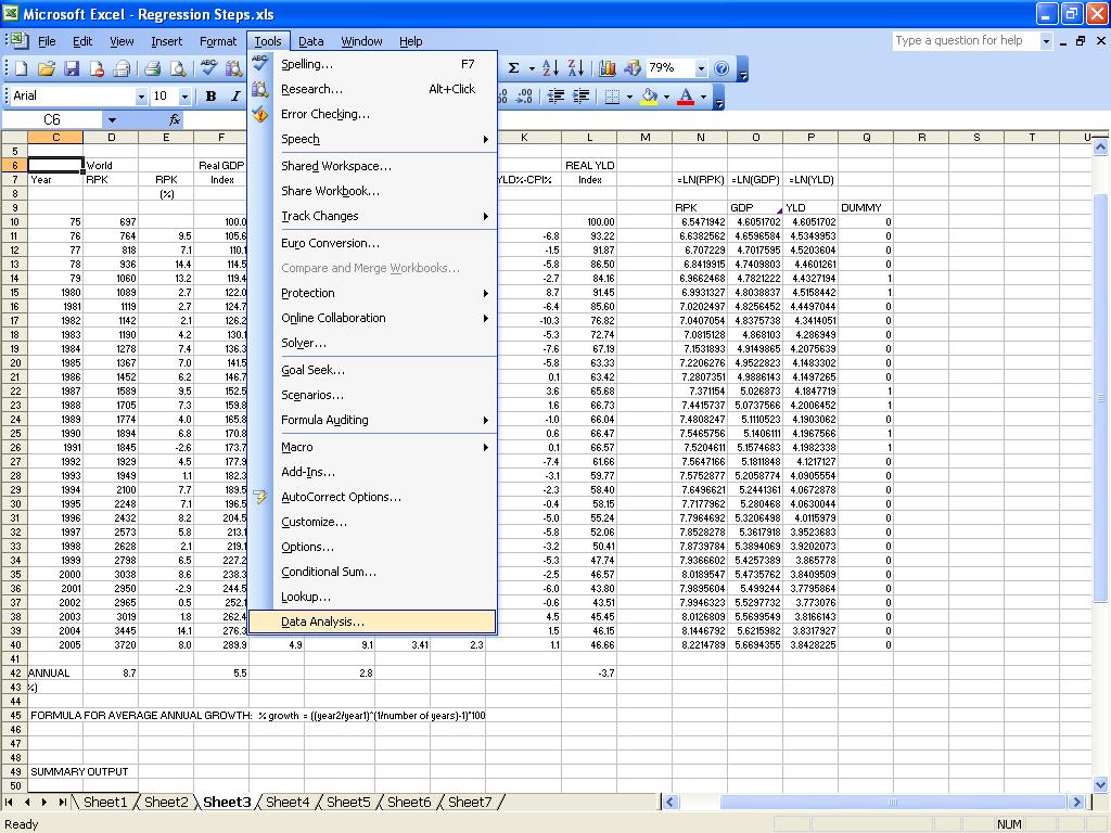 - 13 - Figure 2 Step 4: Select Regression From the list of data analysis options, select