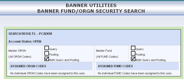 3. This is the form that will be displayed however each individual will see only what they currently have set as security access in Banner 4.
