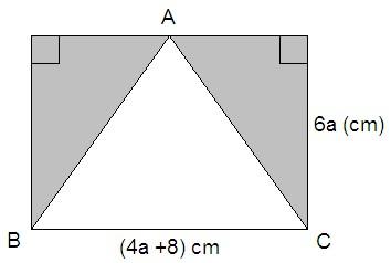 Year 8 Term Week Homework Page 4 of 4 Exercise.4.6 The ABC is a isosceles triangle in the figure shown below. Find the area of the shaded region in terms of a.