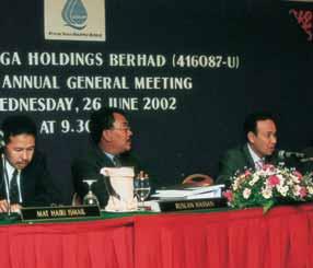 30 & 31 May 2002 Puncak Niaga presented a working paper entitled Pengurusan Lembangan Sungai Selangor at the 2-day workshop organised by Lembaga Urus Air Selangor and World Wildlife Fund Malaysia at