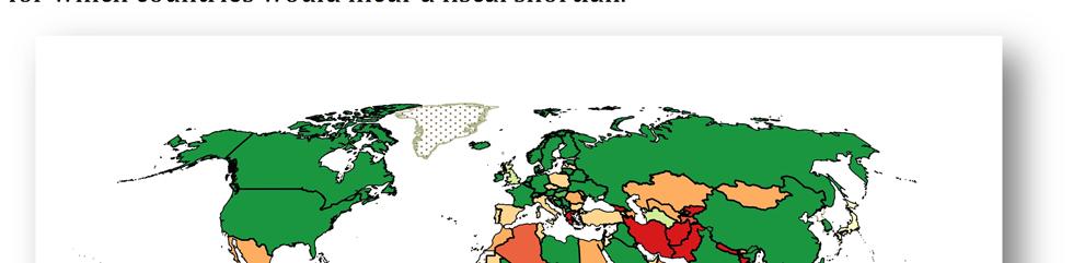 shows a global map of fiscal gap ret