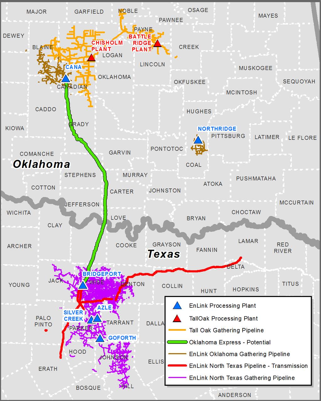 Expanded Platform in Oklahoma Creates Long-Term Opportunities Crude/condensate opportunities Holds crude dedications from select producers including Felix Energy Close proximity to Cushing and local