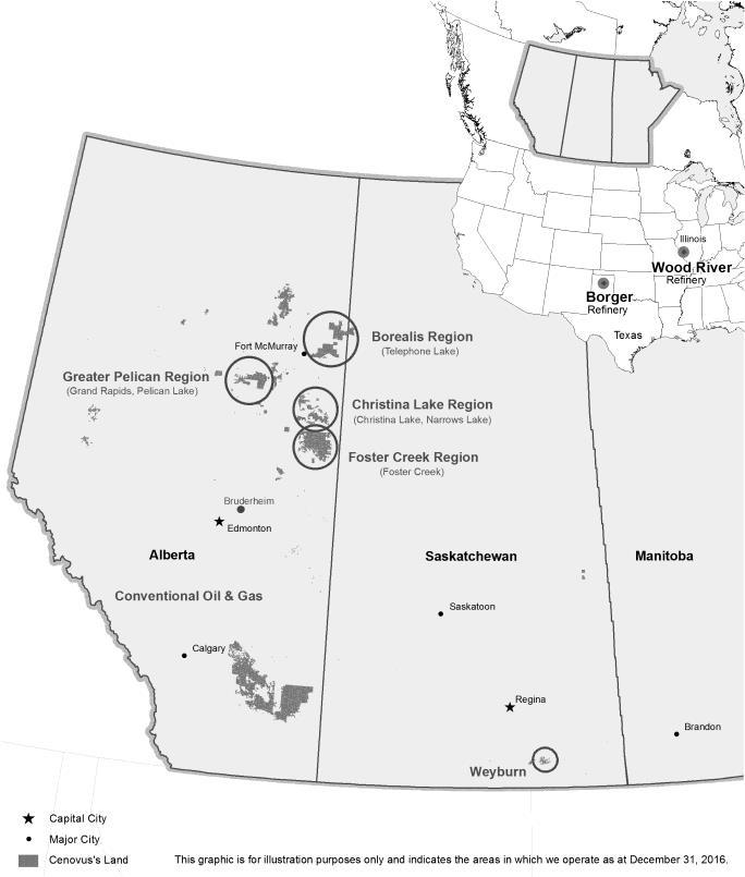 REPORTABLE SEGMENTS Our reportable segments are as follows: Oil Sands, which includes the development and production of bitumen and natural gas in northeast Alberta.