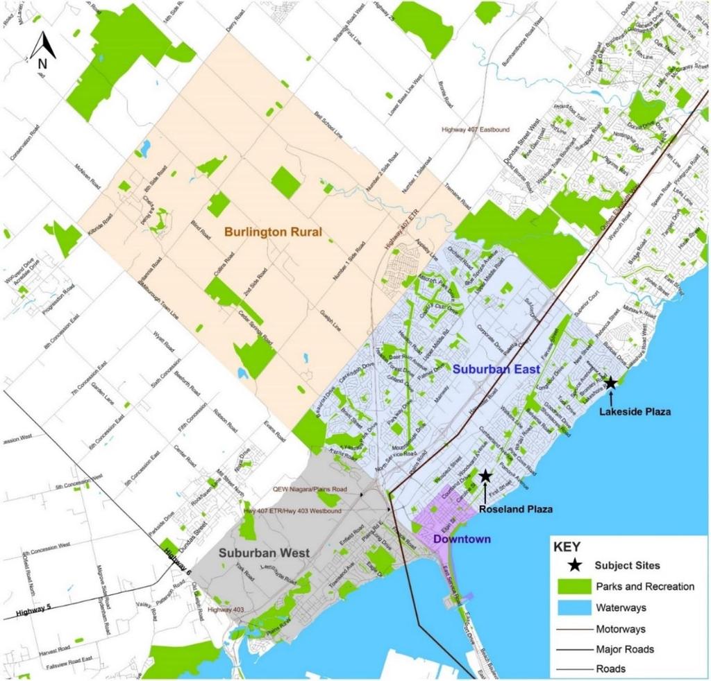 2.0 Subject Sites The subject sites are in the City of Burlington, within the Regional Municipality of Halton.
