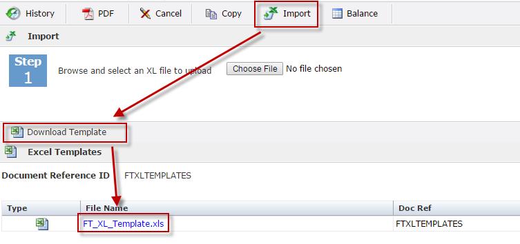 2. Uploaded Budget transfer entry This method involves entering the Budget transfers into an Excel template. The template can be downloaded after the Header has been created and saved (see pg. 7).