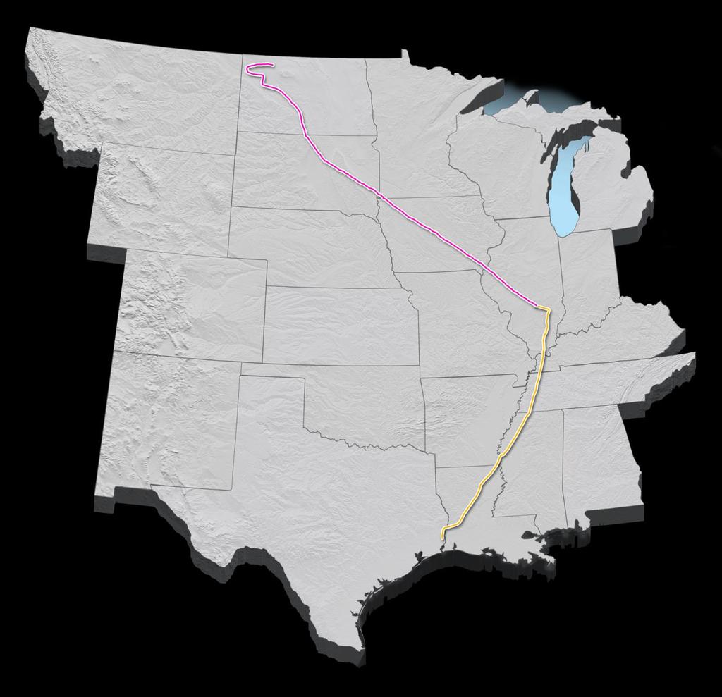 CRUDE OIL SEGMENT-BAKKEN PIPELINE PROJECT Project Details 1,172 miles of new 30 Delivery Points Origin Sites Trunkline Conversion 743 miles (1) of mostly 30 to crude service Dakota Access Pipeline