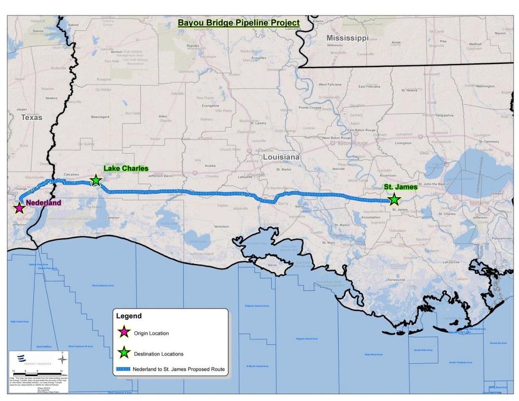 CRUDE OIL SEGMENT-BAYOU BRIDGE PIPELINE PROJECT Project Details Bayou Bridge Pipeline Map Joint venture between Phillips 66 Partners (40%) and ETP (60%, operator) 30 Nederland to Lake Charles segment