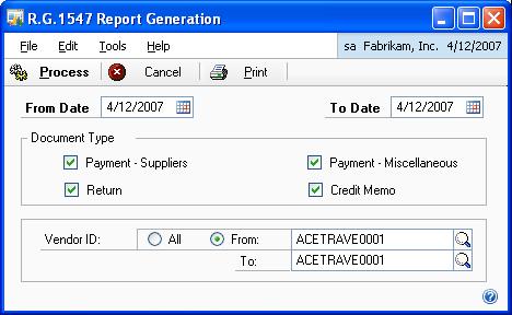 PART 3 UTILITIES AND ROUTINES Withholds Choose this option to generate the vendor ID details. Both Choose this option to generate both the customer s tax details and vendor s withhold details. 6.