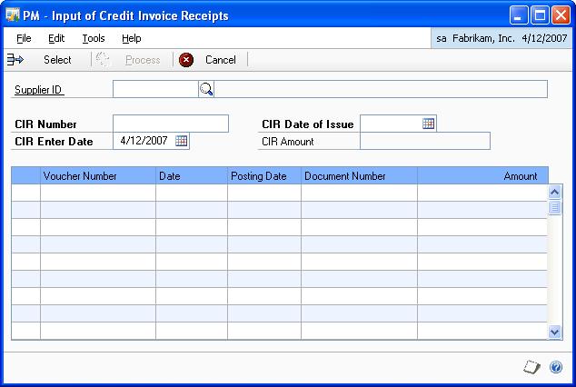 CHAPTER 5 CREDIT INVOICES 5. Enter or select the bank ID to be associated with the credit invoices. 6. Select the procedure to be followed when an unpaid and over due cash receipt exists.