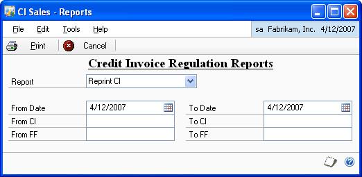 CHAPTER 5 CREDIT INVOICES 8. Choose Cancel to cancel the process and close the window.